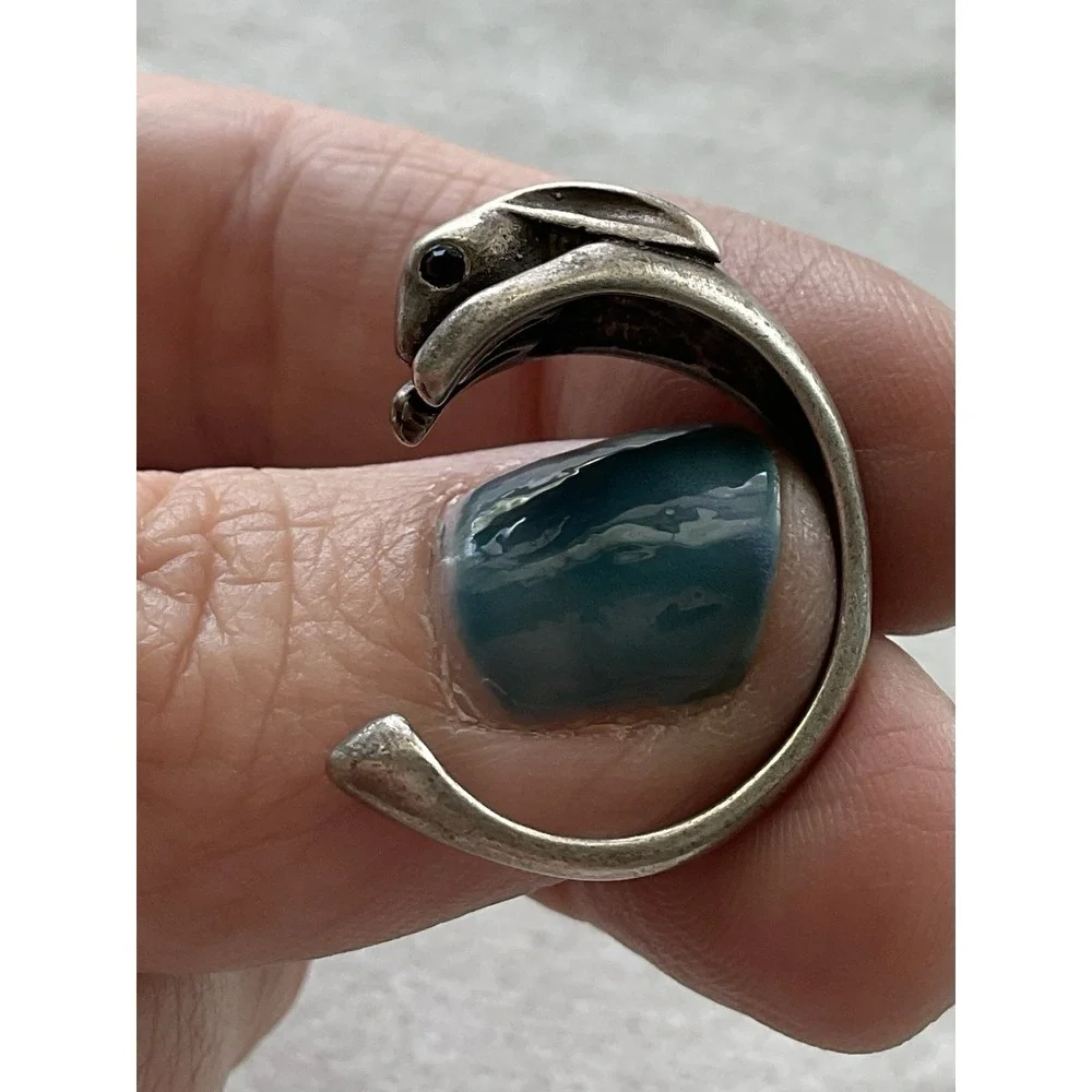sterling silver wrap ring Sculpted Wrap Ring  Size 9 Vintage Estate Jewelry